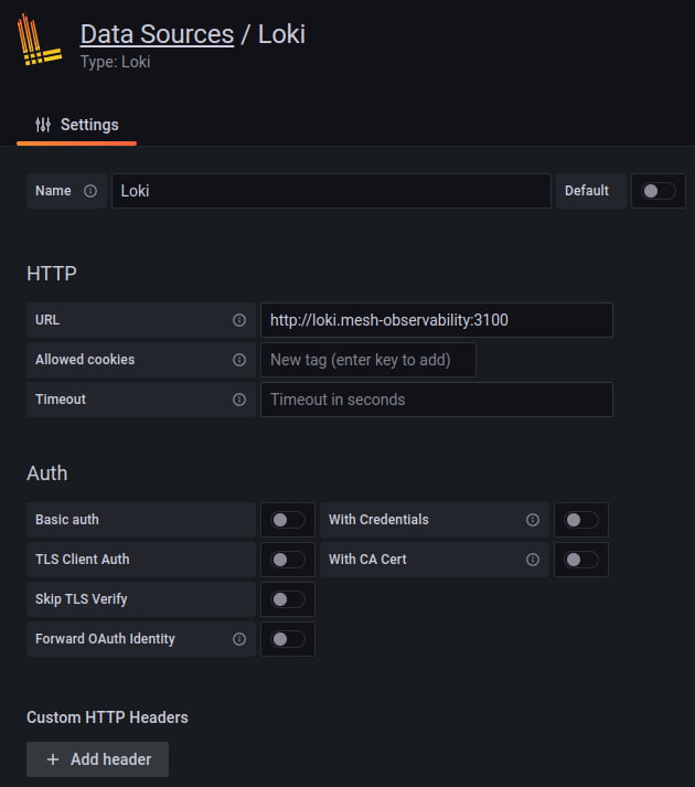 Loki Grafana configuration